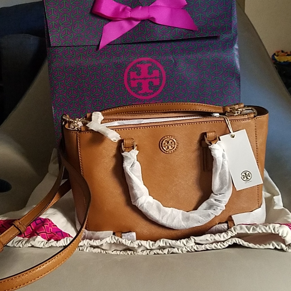 Tory BurchRobinson Small Multi Tigers Eyes Leather